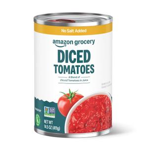 Amazon Grocery, Diced Tomatoes, No Salt Added, 14.5 Oz (EXP 09/01/27)