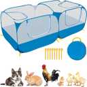 73" Large Small Animal Playpen with Detachable Bottom, Portable Chicken Coop Run and Chick Brooder, Pop Up Pet Enclosure Tent for Guinea Pigs, Bunnies, Puppies, Cats, Indoor/Outdoor Exercise Pen