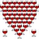 Meanplan Cute Shot Glasses Mini Snifters Cognac 1.7 oz Cups Brandy Snifter Mini Wine Snifters Glass Dinnerware Set for Whiskey Juice Vodka Sherry Champagne Brandy Wine Party Supplies(48 Pieces)