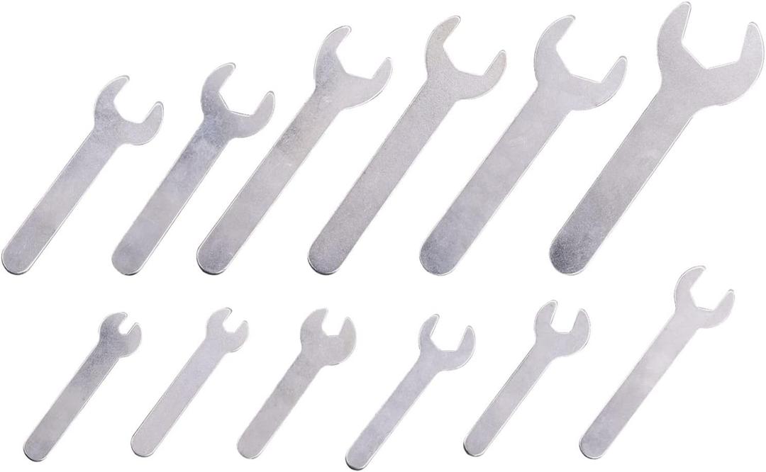 12PCS Single Open Ended Wrench Set Silver Flat Spanner Combination 1.5mm Ultra Thin Repair Tool for Limited Space Conditions