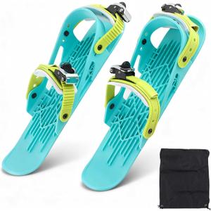 Mini Ski Skates, Mini Ski Shoes Adjusable Skiboards Attach to Skis Boots Snowskates Snowblades Skiboards for 30-38 Size Downhill Slopes Winter Sport (Colorful)