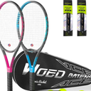 Pro Tennis Racket for Adults, 2 Player 27 inch Speed Tennis Racquet Acceptable for Beginner and Professional with 3 Tennis Balls, 2 Vibration Dampes, 2 Overgrips, Tennis Bag