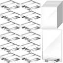 Yulejo 12 Pcs Clear Acrylic Place Cards with 12 Acrylic Holder Wedding Table Numbers with Acrylic Stand ​DIY Table Name Cards Plates for Wedding Reception Banquet Decors (4 x 6 x 0.08 Inch)