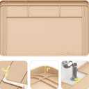 Wohbay Under Sink Mats for Kitchen Waterproof, Cut to Fit Under Sink Drip Tray for Kitchen Bathroom Cabinets, Silicone Under-Cabinet Hold Up to 3.3 Gallons Liquid, 34" X 22" Or Smaller -Khaki