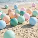 MiniInflat 12 Pcs Inflatable Beach Balls Bulk Pastel Jumbo Morandi Beach Balls Blow up Pool Water Game Toy Gift for Kid Adult Birthday Summer Party Supplies