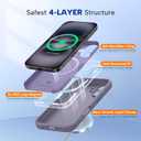 Miracase Compatible with iPhone 16 Case, [Soft Anti-Scratch Microfiber Lining], Compatible with MagSafe, Liquid Silicone Case Shockproof Drop Protection Phone Case for 16,Lavender Gray