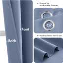 MIULEE Denim Blue Blackout Curtains for Bedroom Living Room 54 Inches Long 2 Panels, Thermal Insulated Room Darkening Drapes Grommet Noise Reducing Light Blocking Window Treatments 40x54 Inch