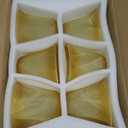 Teenyyou 6 Pcs Bell Shaped Glass Lamp Shade E26 Replacement Globe Ceiling Fan Light Cover with 1-5/8'' Fitter Opening for Chandelier Wall Sconce Pendant Light Bathroom Vanity Fixture (Amber Marble)