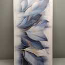 Framed Art Wall Decorations Blue Leaves Canvas Wall Art Abstract Art Modern Artwork For Living Room Bedroom Dining Room Home Office Decor 20"X40"