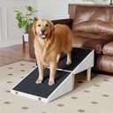 3-in-1 Dog Ramp Pet Stairs 18.9"x17.72"x19.29" with Hidden Storage Ottoman, Anti-Slip Steps for Small, Medium, Large, Senior & Injured Pets, 220LBS for Bed & Sofa, Beige