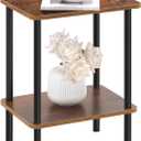 Apicizon 2 Tier End Table, Small Side Table with Solid Wood Legs, Boho Bedside Table with Storage Shelf, Nightstand for Small Spaces, Bedroom, Living Room, Entryway, Farmhouse, Easy Assembly, Brown