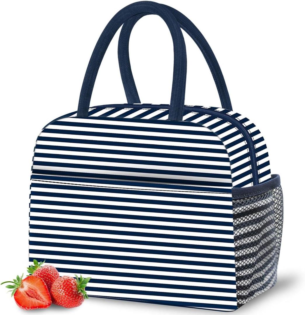DALINDA Lunch Bag Women, Lunch Box for Women Men Reusable Insulated Lunch Tote Bag, Handbags Case High Capacity for Travel Work Picnic, Navy Blue