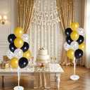 Aneco 4 Set Balloon Stand Kit for Floor, Balloon Tower Backdrop Decoration For Table, Sesame Street Party Decorations with Base Pole Water Bag for Wedding Baby Shower Birthday Party, Only White Stand