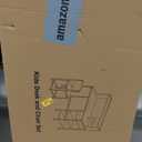 White Kids Desk and Chair Set for 6-12 Year Old, Children Study Desk with Hutch and Storage Shelf, Student Writing Table with Fabric Drawer for Girls Boys