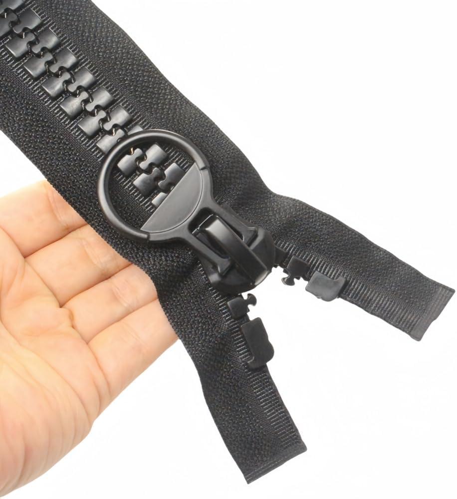 213cm #20 Super Large Separating Giant Plastic Zippers for Sewing Tents Coats Overcoats Boat Cover Canvas Heavy Duty Huge Resin Vislon Zippers (84" Black)