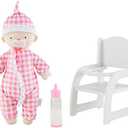 Mud Pie Baby Doll & High Chair Set