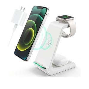 3 in 1 Wireless Charging Station, 2026 Upgraded Fast Desk Charger Station for iPhone 17 16 15 14 13 12 Pro Max Plus, Charger Stand for Apple Watch 11 10 9 8 7 6 5 4 3 2 Ultra SE, Airpods 4 3 2 Pro