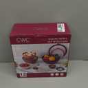 COOK WITH COLOR Mixing Bowls with Lids - 12 Piece Plastic Nesting Bowls Set includes 6 Prep Bowls and 6 Lids, Microwave Safe Mixing Bowl Set, Rose TPR Lid