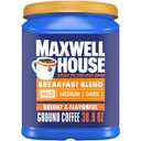 Maxwell House Breakfast Blend Mild Roast Ground Coffee, 38.8 oz Canister (EXP 06/10/27)