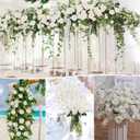 Rowfad 120 Pcs Artificial Roses Bulk Velvet Silk White Roses White Roses for Wedding Centerpieces Bridal Bouquet Mohter's Day Home Decor (120, White)