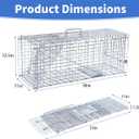 32 Humane Animal Trap, Live Animal Trap Cage for Stray Cats, Raccoons, Squirrels, Rabbits, Moles, Groundhogs, Armadillos up to 16.5 lbs, Galvanized Rustproof Live Animal Cage Trap