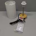 AKASUKI Table Lamp for Bedroom, 3 Way Dimmable Touch Lamp with Dual Charging Station, Small Bedside Lamps for Night Stands, Living Room, Office(LED Bulb Included) (14.25 in, Cream Shade-Wood Base)