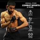 WYOX Boxing Hand Wraps Inner Gloves Men Women, Half Finger Under Mitts with Elasticated Bandages for Fist Protection, Ideal for Muay Thai, Kickboxing, MMA, and Martial Arts, Perfect for Training (Black)