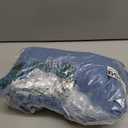 Women Denim Shirt Dress V Neck Short Sleeve Long Bottom Down A-Line Jeans Dresses with Pockets (Large, Blue)