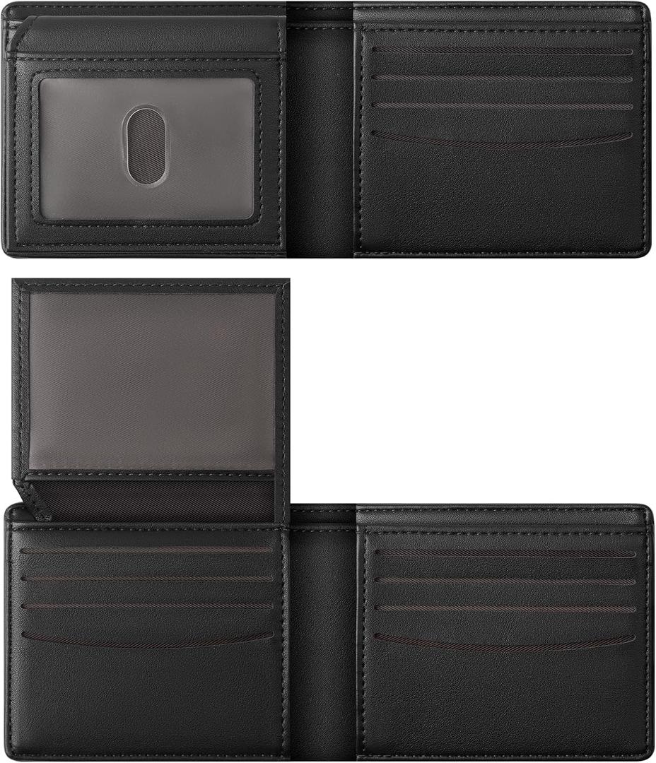 GNDR Wallet For Men RFID Blocking Black Wallets Bifold Faux Leather Card Holder Front Pocket Mens Accessories With Gift Box