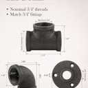 30 Pack 3/4 Inch Cast Iron Pipe Fittings (10 Elbows, 10 Tees, 10 Flange), DIY Steampunk Industrial Vintage Style