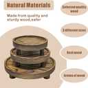 6 PCS 5/6/8 Inch Wooden Risers for Display Wood Pedestal Stand Round Mini Tray Stand Rustic Riser Tray Tiered Tray Decor for Party, Wedding, Birthday, Baby Shower,Home Dcor