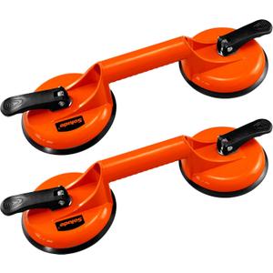 2 Pack Glass Suction Cups,Aluminium Heavy Duty Vacuum Handle Glass Holder for Lifting Large Glass/Window/Tiles/Mirror/Granite/Floor Gap Fixer/Windshield Removal & Install Tool