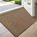 DEXI Indoor Door Mat for Entryway, 24x36 Inside Entry Mats Non Slip, Washable Low Profile Front Entrance Doormat Dirt Trapper for House Floor Patio Backdoor, Beige