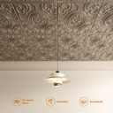 WOWSTAR 12-Pack 24"x24" Drop Ceiling Tiles, Waterproof Glue up Ceiling Panels, Antique Gold