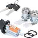 Ignition Switch Lock Cylinder Door Lock Cylinder Compatible with Ford F150 1997-2003 F250 F350 1997-2007 Excursion 2000-2005 Replace OE# LC6177 + DL5885 X2 + 597638 (Ford F-Series 97-07)