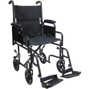 Karman K-T-2700 19" Seat 29 lbs. Lightweight Steel Transport Wheelchair with Detachable Armrest