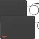 Hooga Grounding Mat 2 Pack for Sleep, Energy, Pain Relief, Inflammation, Balance, Wellness Earth Connected Therapy Indoor Grounding at Home, Office, Work 15 Foot Cord Included Conductive Carbon