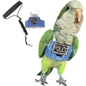 Bird Flight Harness Vest, Parrot Flight Suit with Leash, Bird Flying Clothes with Rope and Handle for Outdoor Activities (with Leash,Budgie)