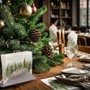 WRAPAHOLIC 50Pcs Christmas Paper Napkins - Winter Watercolor Pine Forest Elk 3-Ply Disposable Luncheon Napkin for Christmas Party Supplies Tableware, Xmas Holiday - 6. 5 x 6.5 In