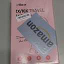 LitBear Travel Makeup Mirror with Lights, Rechargeable Double-Sided 10X/1X Magnifying Mirror, Portable Lighted Beauty Mirror, 3 Color Lighting, Dimmable Touch Screen, Tabletop Handhold Hanging (White) (Rose Gold)