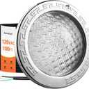 SURAIELEC 10 Inch 120V LED Pool Lights for Inground Pool, 5000 Lumen Cool White Inground Pool Light, 50W LED (500W Equivalent), Fits 10" Wet Niches, 100 FT Cord, Ultra Bright Upgrade