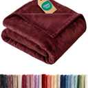 Ultra Soft Fleece Blanket King Size - Flannel Fleece Luxury King Blanket - Lightweight for Couch Bed Chair - Thick, Warm & Breathable - All Season Cozy Fuzzy, Anti-Static Microplush Bedding, Burgundy