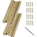 Pair of 8 Inch Heavty Duty Stainless Steel Cafe Saloon Door Swing Self Closing Double Action Spring Hinges (Bronze)