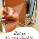 Aocii Magazine Holder, Artificial Leather Magazine Rack Floor with Golden Butterfly Hardware & Antique Brass Buckles, Bathroom Magazine Rack, Magazine Organizer for Floor Standing Home Decor