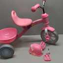 Tricycle for Toddlers 1-3 3-5 Year Olds, Unicorn Toddler Bike Baby Balance Bike with Colorful Lighting Wheels & Large Basket, Birthday Gift and Toy for 1 2 3 4 5 Year Olds Girls (Pink)