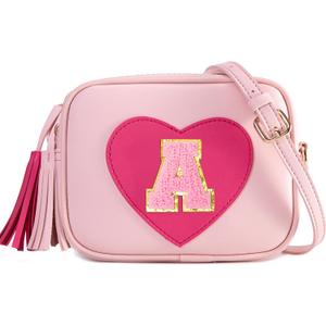 3 4 5 6 7 8 Year Old Girl Birthday Gifts Initial Toddler Girl Purse Kids Purse Toddler Girls Gift Heart Purse (Light Pink)
