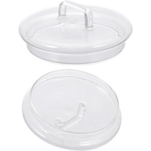 Hemoton Glass Jar Replacement Covers 2pcs Beverage Dispenser Lid Glass Replacement Lid for Beverage Food Storage Jar Glass Jar