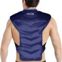 REVIX Large Ice Pack for Back and Shoulder Discomfort Relief, Reusable Gel Cold Pack for Full Back, Soft Plush Lining, Flexible and Long-Lasting, Navy