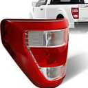 Tail Light Compatible with 2021 2022 2023 Ford F150 F-150 XL Rear Lamp Assembly - Brake Taillights Replace for ML3Z-13405-E ML3Z13405E- Halogen Type W/O Blind Spot - Driver Left Side