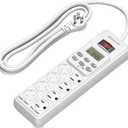 DEWENWILS 8 Outlet Power Strip with Timer (4 Timed/4 Always On), Indoor Digital Outlet for Reptile Light, Turtle Grow Light, Bearded Dragon Tank, Aquarium, 6ft Flat Plug Cord, 15A, UL Listed